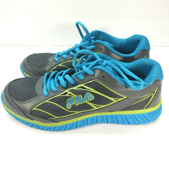 FILA Hyper Split Coolmax Lightweight Womens Running Shoe Grey Lime Blue 9.5 - Picture 4 of 8